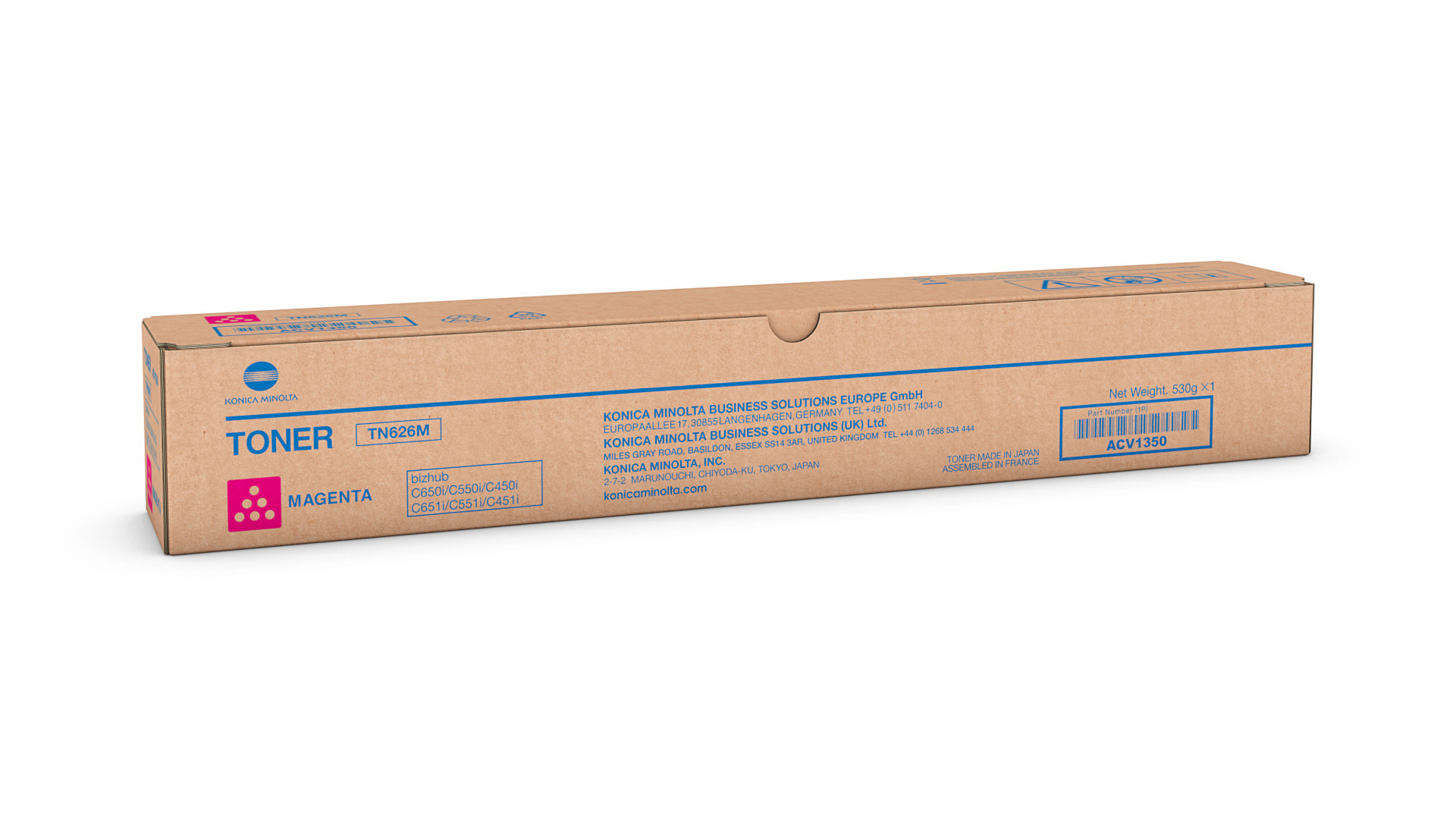 Toner magenta pour bizhub C450i/C451i/C550i/C551i/C650i/C651i- TN626M