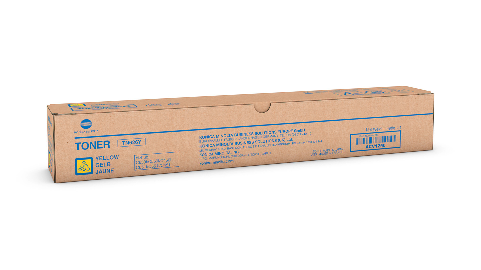 Toner jaune pour bizhub C450i/C451i/C550i/C551i/C650i/C651i- TN626Y