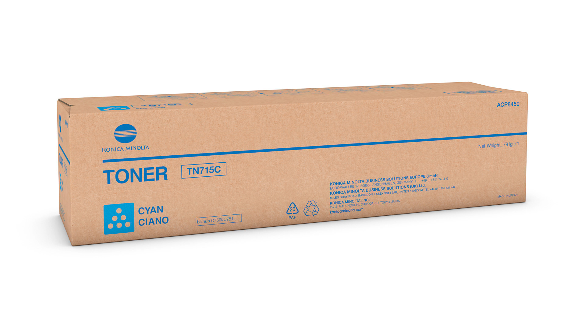 Toner Cyan for bizhub C750i/C751i - TN715C